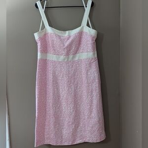 Alex Marie Dress, Size:14, Color:Pink&White